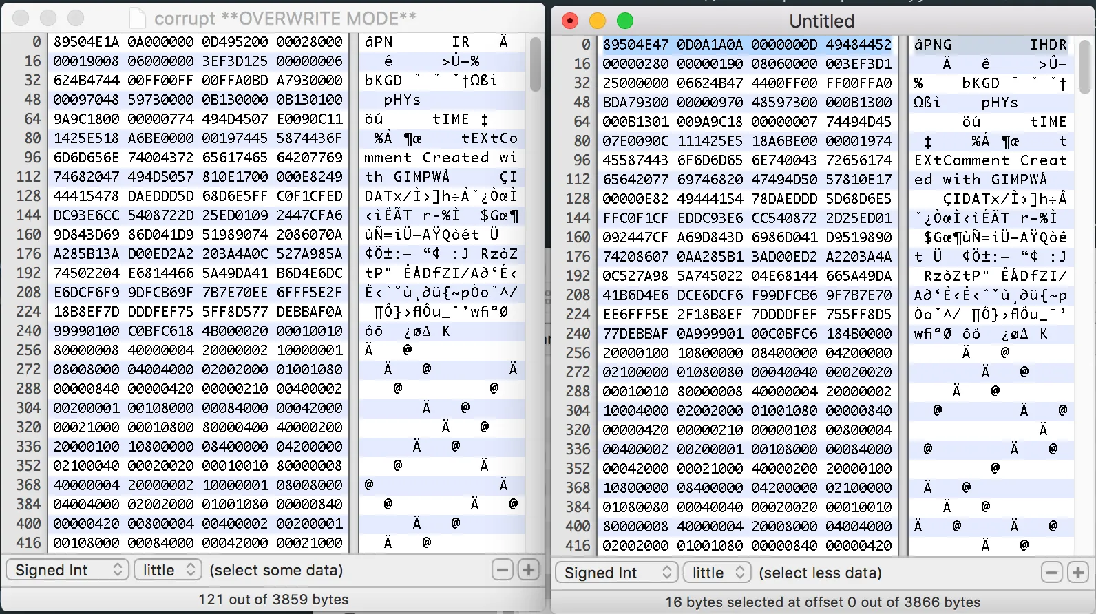 Hex editor view 2